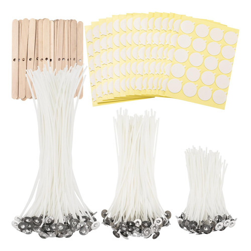 Mechas De Algodón Para Velas 120 Piezas Y 10 Soportes