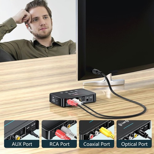 Receptor Transmisor Bluetooth 5.0 Con Puertos Auxiliares Tos