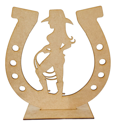 40 Centro De Mesa Vaqueros De 25 Cm Mdf Herradura Vaquera