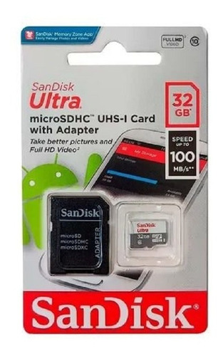 Cartao Memoria Micro Sd Card Sandisk 32gb Ultra Classe 10