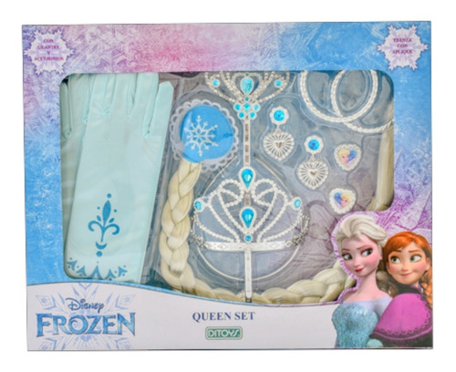 Frozen Set Queen Ditoys Corona, Trenza,guante 2328 Tictoys 