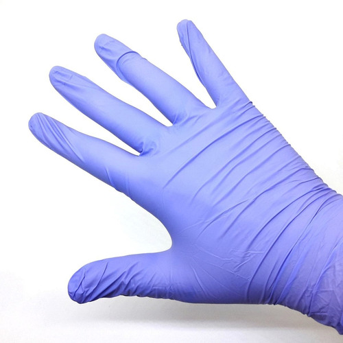Guantes Nitrilo Lila Lavanda Caja X 100 Unidades Talle S-m-l