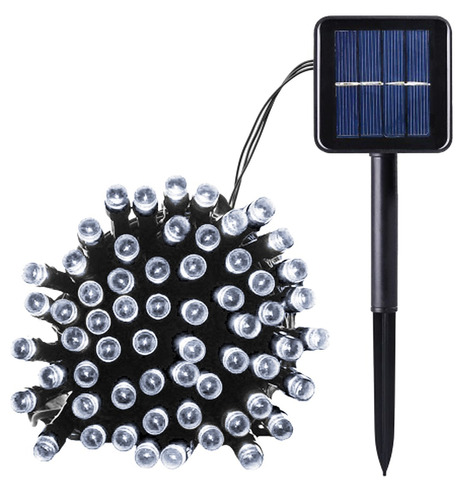  Pisca Pisca Guirlanda Solar Natal Led 100 Lampadas Branco