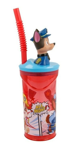 Vaso Figurita 3d De Paw Patrol Comic De 360 Ml Color Rojo