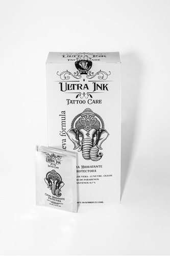 Crema Para Tatuajes Ultraink Tattoo Care. Caja X 50 Sachets