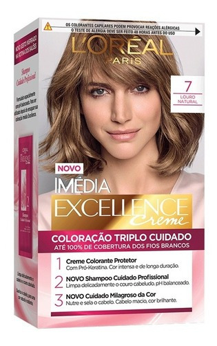 Kit Kit,tinta L'Oréal Paris  Imedia Excellence Tinta de cabelo tom 7 loiro natural x 200g