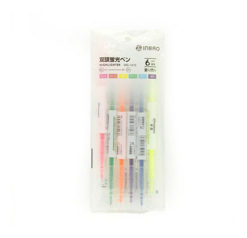 Imagen 1 de 4 de Pack 6 Resaltadores Inbao Colores Resaltador