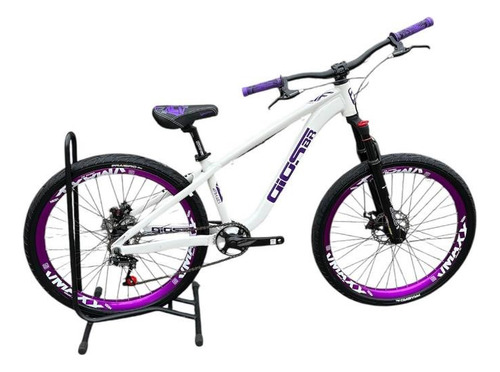 Bicicleta Gios Br 4 Freaks 13,5 Branco C/ Roxo Aro 26