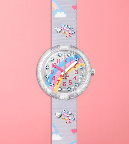 Relógio Flik Flak Over The Rainbow Fpnp072 Cor da pulseira: cinza