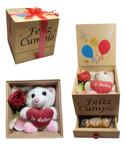 Regalos Box Cumpleaños - Bombones -peluche