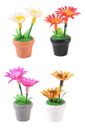 4 Piezas Flores De Casa De Muñecas En Miniatura 1 12 Mini