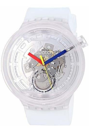 Swatch Swiss Quartz Silicone Strap, Transparente