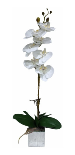 Arranjo Orquídea Flor Artificial Decoração Vaso Espelho