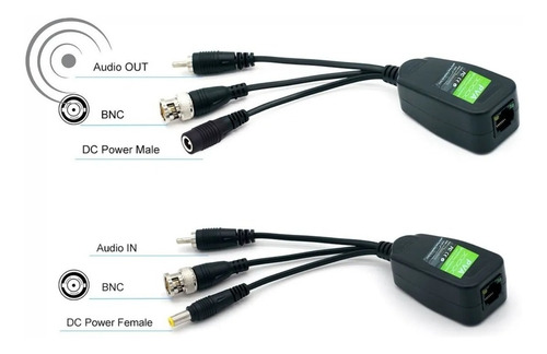Kit De Video Balun Rj45 Energía , Video Y Audio En Un Solo
