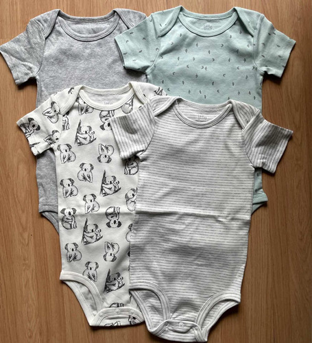 Carters 24 Meses Body Manga Corta Algodon Organico Pack X3