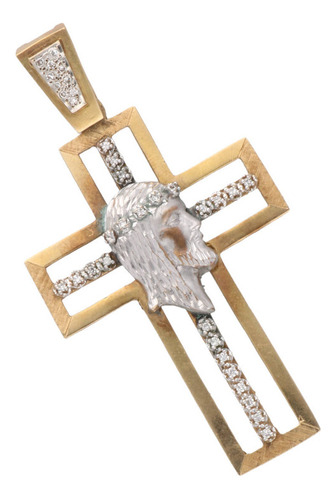 Cruz De 14k Oro Amarillo, Motivo Rostro De Cristo 14 Gramos