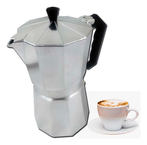 Cafeteira de alumínio Moka 6 xícaras Coffee Express 300 ml cor prata