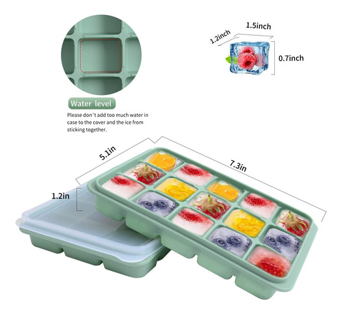 2 Pcs Moldes For Hielo, Silicona De Fácil Liberación Y