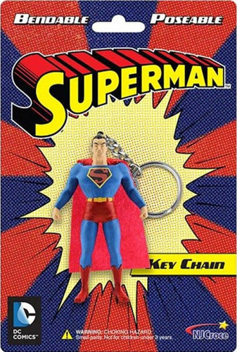 Llavero Superman Bendable Nj Croce Keychain Original