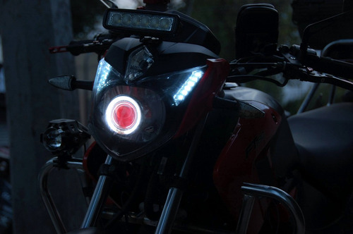 Faro Led Hyperled Moto Motoneta Iron Man Ojo Angel Demonio