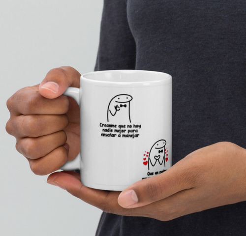 Taza Meme Flork - Ludovico Aprendiendo A Conducir Blanco