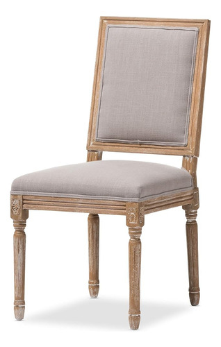 Baxton Studio Clairette Beige Lino Estilo Francés Roble Natu