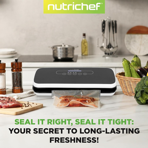 Máquina Selladora Al Vacío Nutrichef, Incluye Bolsas Negro