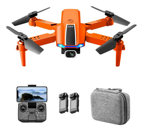 Mini dron profesional barato para principiantes con cámara de color naranja