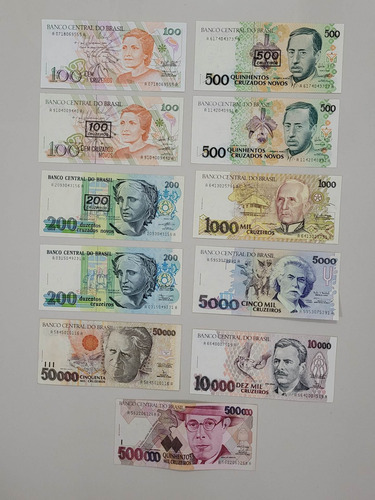 Vendo Coleção De 10 Cédulas De Cruzeiros 1990 (Usado)