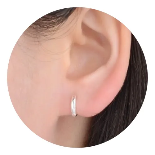 Aros Argollas Chicos Sin Piedras De Plata 925 lar36