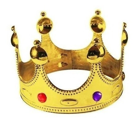 50 Coroa Rei Rainha Medieval Plástico Dourada Cosplay Festa