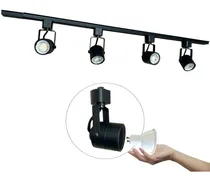 Comprar Trilho Eletrificado 1m + 4 Spots Para Mr16 Gu10 Com Lâmpada