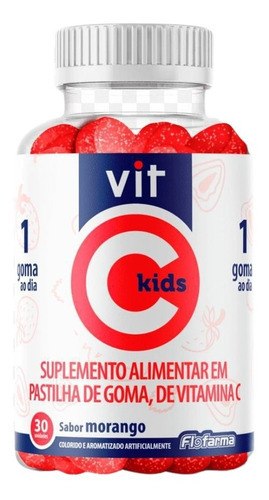 Pastilha De Goma De Vitamina C Sabor Morango 30 Un