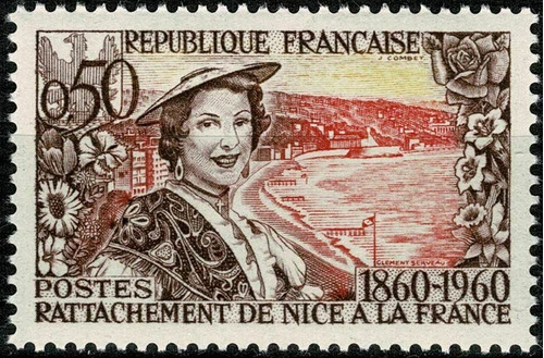 Estampillas Francia 1960 - 100 Años Anexión Niza A Francia