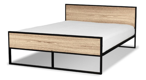 Cama 1 Plaza Ita Cercha Madera Reciclada Base Acero