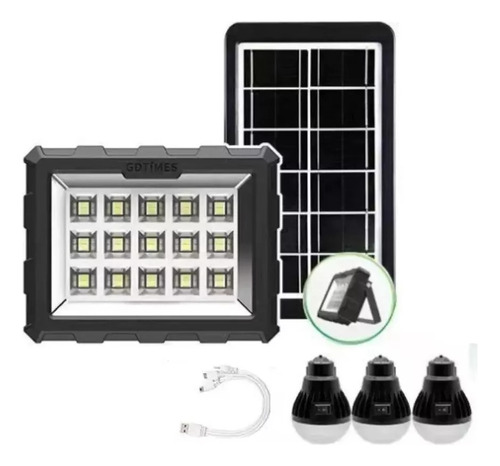 Kit Panel Reflector Solar Camping 3 Bombillas Gd 106