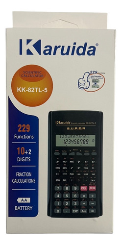 Calculadora Cientifica Con Funda 229 Funciones 12 Digitos Color Negro