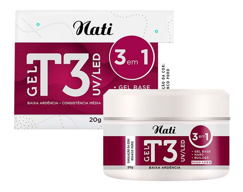 Imagem 1 de 4 de Alongamento Nati - Gel T3 Branco Puro