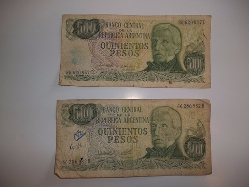 Billete 500 Pesos Ley 18188 Series A, B, C Y D