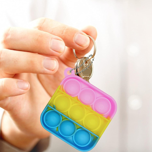 120 Piezas Mini Pop Bubble Fidget Toys, Llavero De Silicona