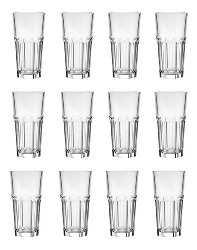 Set X 12 Vasos Fasetados Bristol 340 Ml Nadir - 2611/12