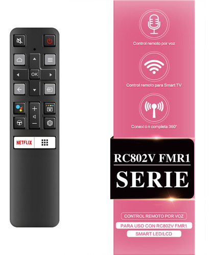 Control Remoto De Voz Inteligente Rc802v Fmr1 Para Tv Lcd Le