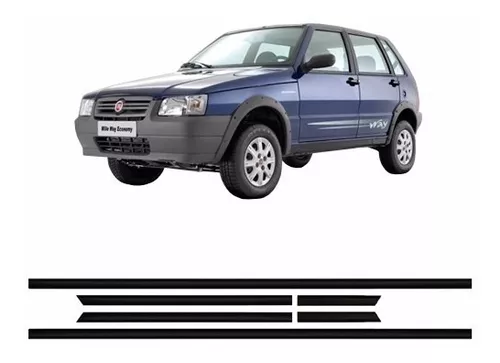 Jogo de Friso Fiat Uno 11 a 18 Tipo Borrachão - Connect Parts