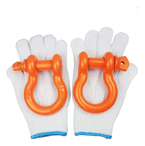 Pack Of 2 Orange Powder Coated Heaveduty Trailer Shackles 3/