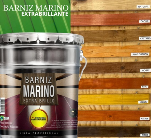 Barniz Marino Extra Brillo Roble Galon 4lts