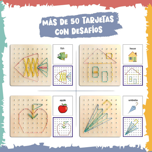 Tablero Montessori Figuras Geométricas Busy Board Didáctic