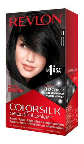 Kit Tintura Revlon  Colorsilk beautiful color™ tono 11 negro suave para cabello