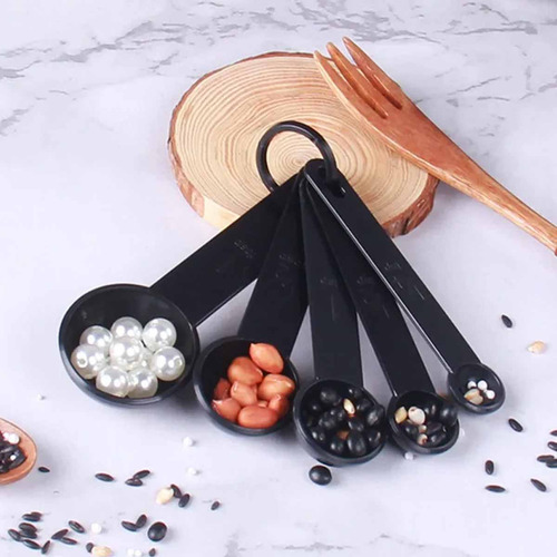 Eahsap x 10 Juego Cucharas Medidoras Tazas Medidoras Repostería Cocina Color Negro