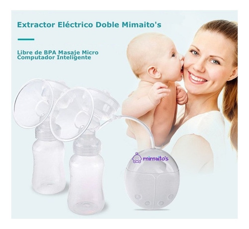 Extractor Leche Materna Electrico Libre Bpa + Tetero Mimaito