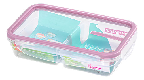 Pote Plástico C Trava Hermétic Divisória 730ml Fresh Sanremo